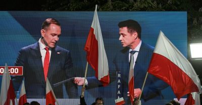 Trzaskowski - 32,4 proc., Nawrocki - 24,8 proc., Mentzen - 11,8 proc.